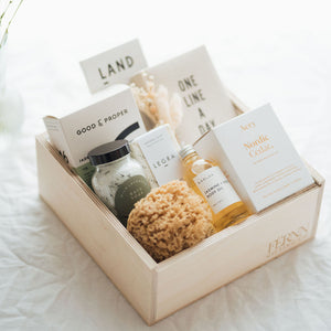 wellness spa at home pamper gift box for her in wooden keepsake luxury gift box for her