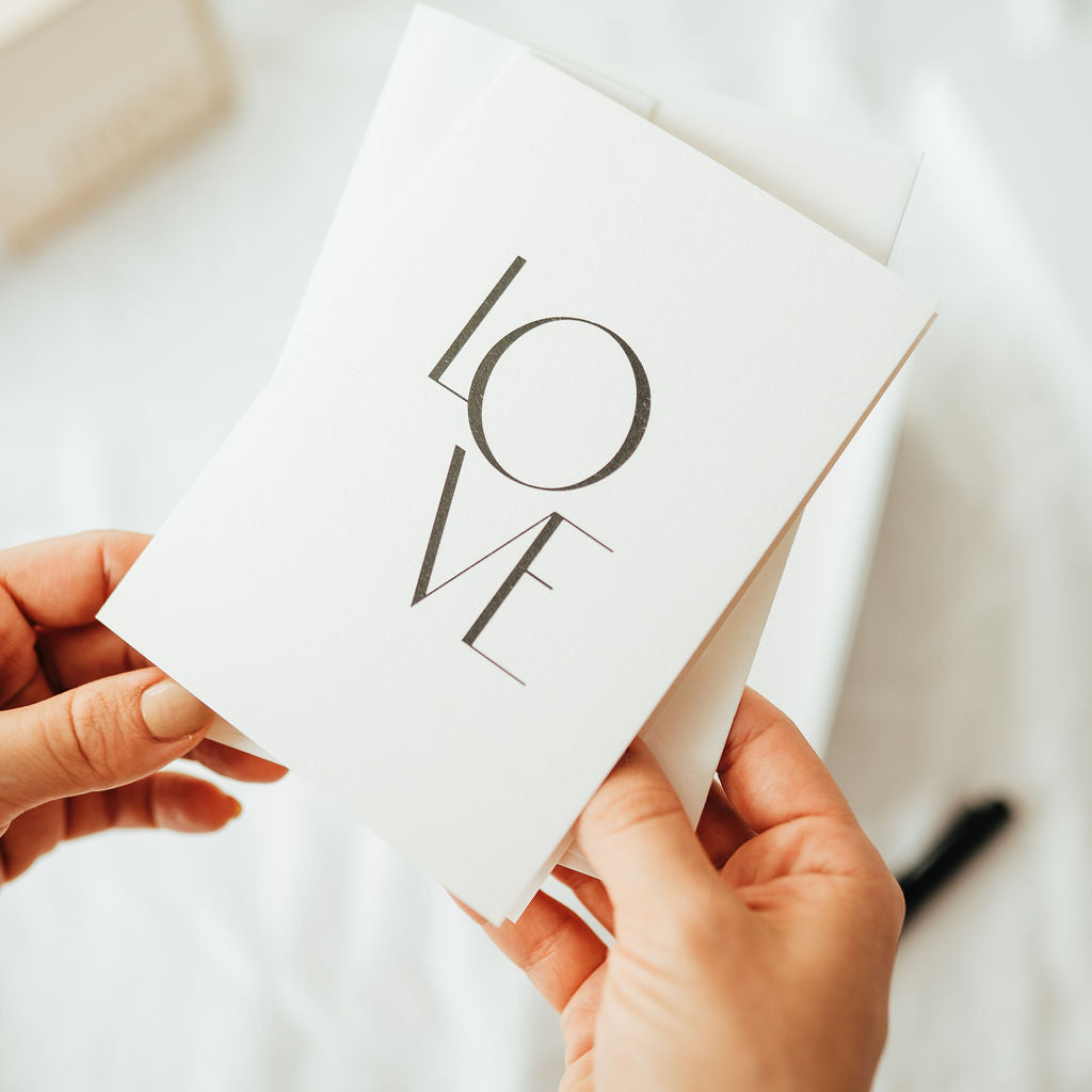 love white note card luxury stationary