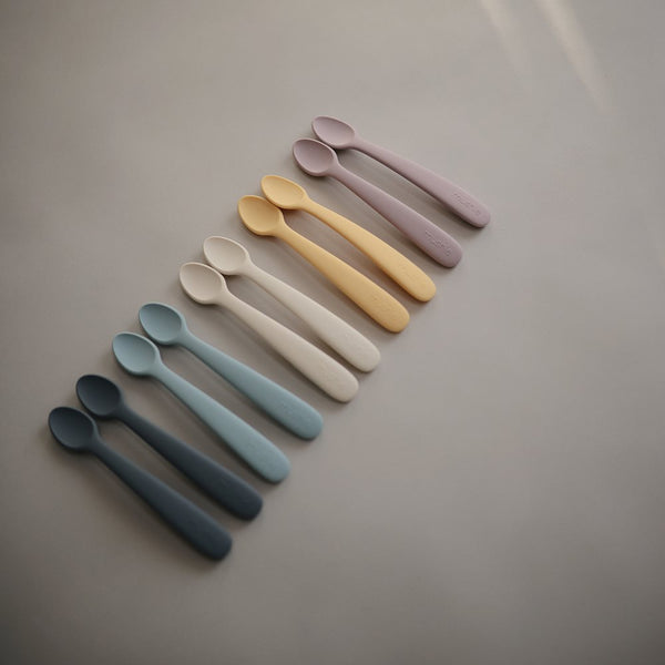 cream silicone spoons by mushie baby gifts