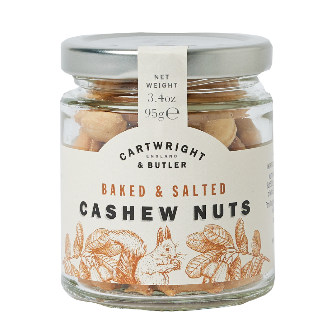 baked and salted cashew nuts by cartwright and butler luxury food gifts in glass reusable jar
