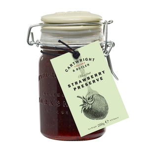 strawberry jam preserve in glass jar by cartwright and butler luxury food gifts fernn gifting co